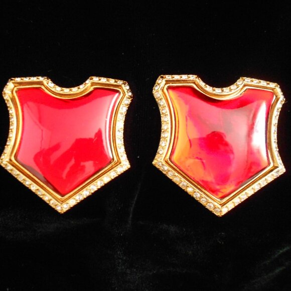 Very Rare Christian Dior Boutique 1980s Gripoix Earrings - Picture 1 of 15